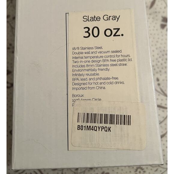 Boroux Climate 30oz Tumbler with Straw - Black - Stainless Steel - (NEW) - Picture 3 of 7